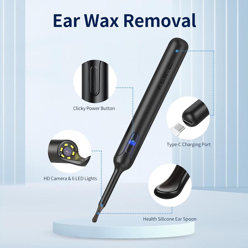 Smart Visual Ear Cleaning Kit, 1 Set Rechargeable Ear Wax Removal Kit with Camera, Intelligent Ear Wax Remover with Ear Scoop, Ear Wax Removal Tool