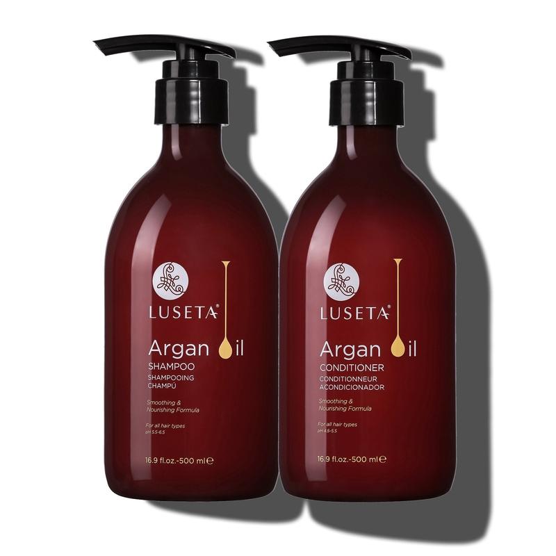 Luseta Argan Oil Hair Care Set - Shampoo Conditioner Hair Mask Serum for Damaged Hair