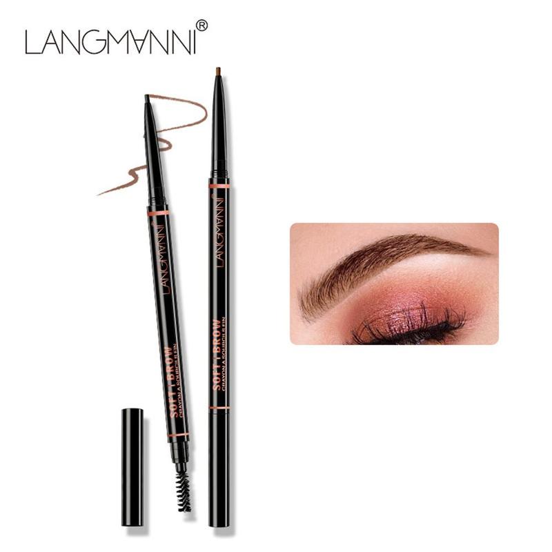 Double-ended Eyebrow Pencil & Eyebrow Brush, 1 Count Long Lasting Eyebrow Pencil & Brow Styling Brush, Sweat Proof High Pigmented Brow Shading & Filling Pencil, Makeup Product for Women & Girls