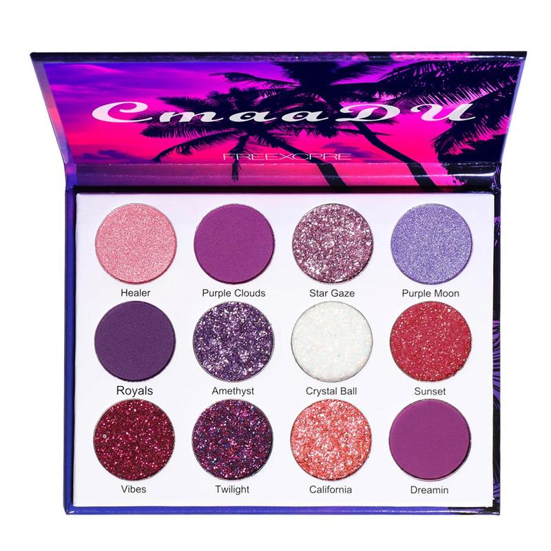 12 Color Glitter Eyeshadow Palette, 1 Box Long Lasting Shimmering Eye Shadow Makeup Palette, Colorful Eye Makeup Products for All Styles and Occasions, Makeup Products