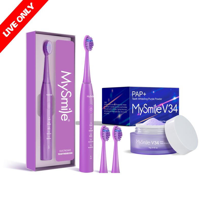 Livestream Special - MySmile Essential Sonic Electric Toothbrush+V34 Powder Bundle(Result May Vary)