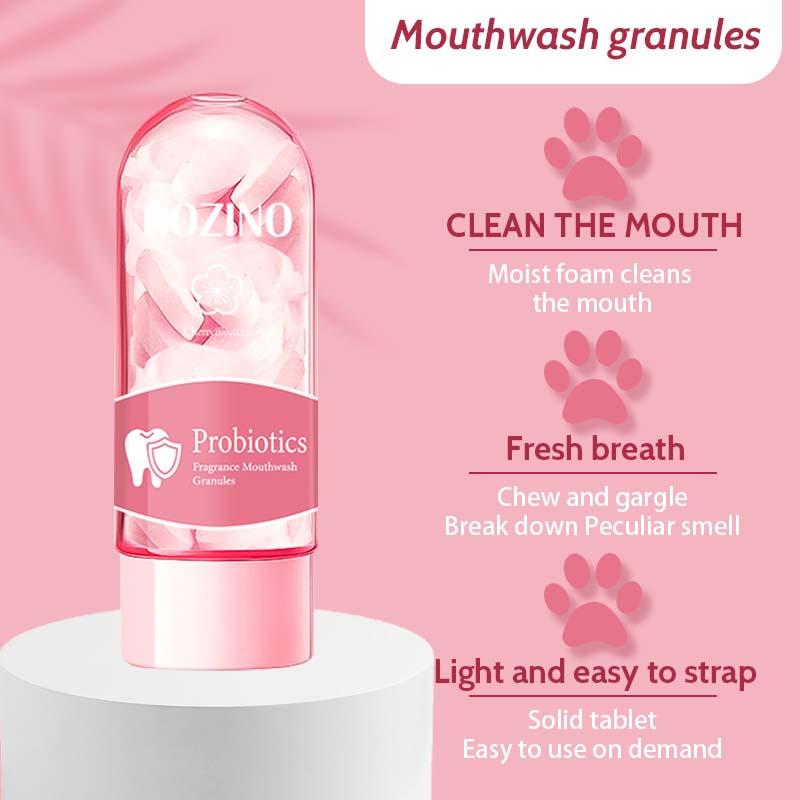 Cherry Blossom Mouthwash Granules, Fragrance Mouthwash Tablets for Reducing Mouth Odors, Portable Oral Care Product for Daily Use