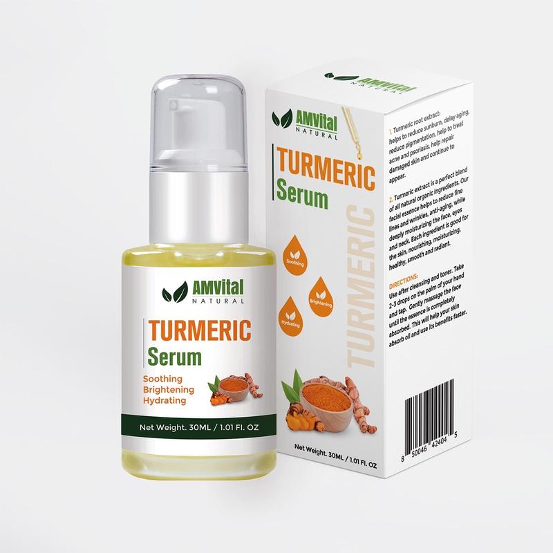 AMVital Turmeric Dark Spot Corrector Serum – Natural Skincare Solution to Moisturize & Repair Dry Skin, Enhance Skin Comfort, and Boost Radiance