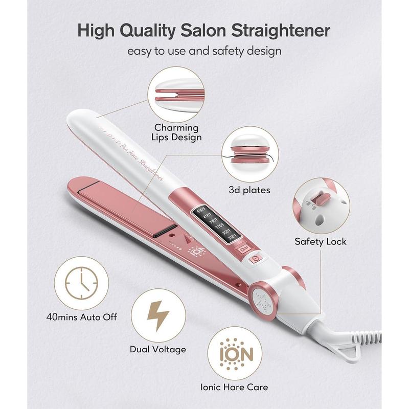 1 Inch Flat Iron Hair Straighteners Creates Silky Hair Instantly, Negative Ionic Ceramic Straightener Iron, Adjustable Temperature 330℉ to 430℉, Fast Heat Up, Dual Voltage, Auto-Off,Christmas Gifts