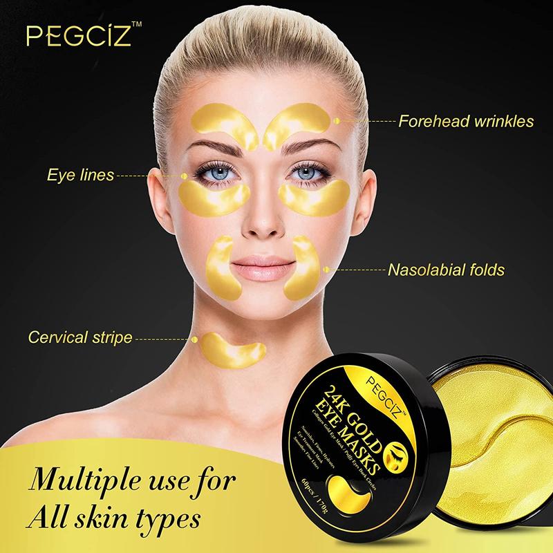 Multi-purpose 24K Gold Under Eye Masks (60 pcs Pack)