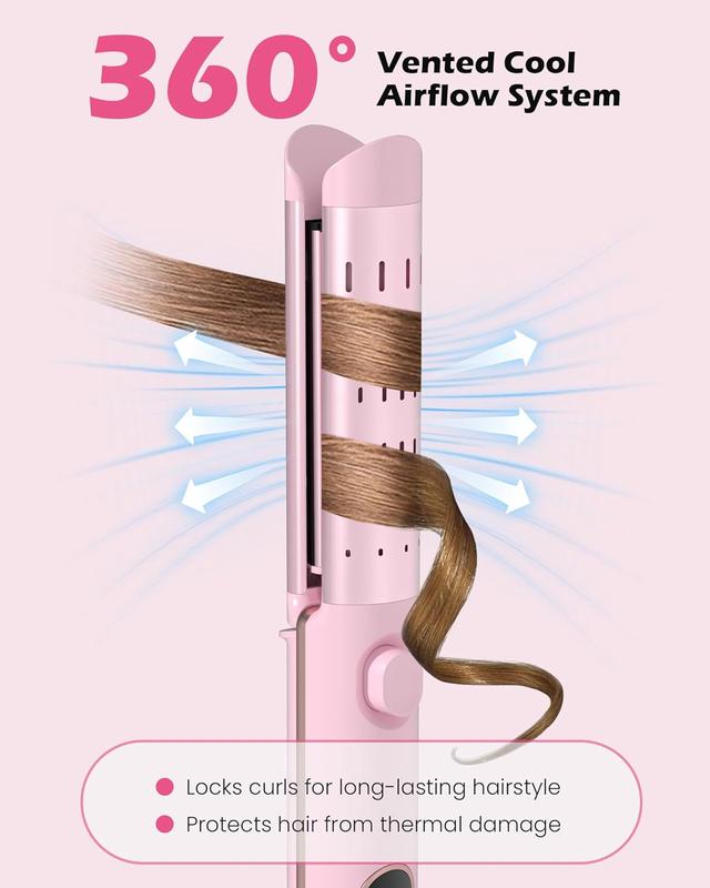 Airflow Curling Iron for Lasting Curls - Ceramic Flat Iron Hair Straightener and Curler 2 in 1 Comfort