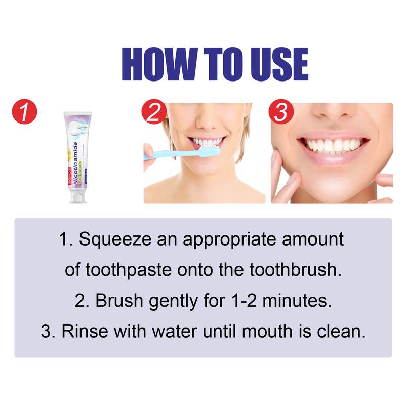 EELHOE Niacinamide Toothpaste Fresh Breath Cleans Oral Cavity And Protects Gums Toothpaste Mint Daily