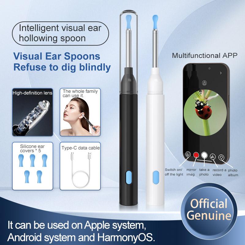 Ear Wax Removal Camera, Ear Cleaner 1296P HD Camera, Ear Cleaning Kit with 8pcs Ear Set, Wireless WiFi Otoscope with 6 Lights, Rechargeable Earwax Removal Tool Kit for Adult & Kid