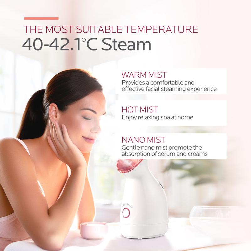 Colorfarm Facial Steamer Nano Ionic: Face Steamer Deep Cleaning Unclogs Pores - Humidifier Hot Mist Home Sauna Spa for Women Men Sinuses Moisturizing