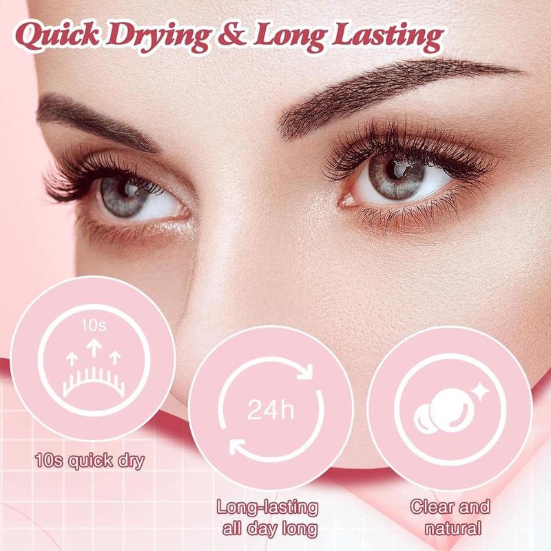 Long Lasting Lashes Glue for Eyelash Extensions, 1 Count False Eyelashes Glue, Eyelash Glue for Cluster Lashes for Women & Girls DIY Eye Makeup, Christmas Gift