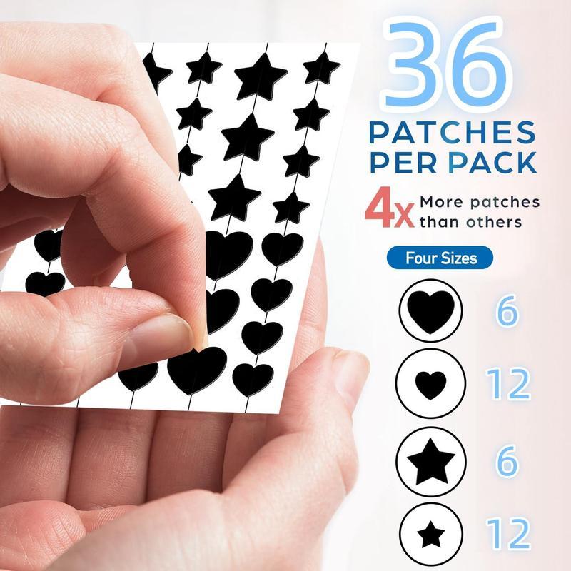 Star & Heart Shaped Hydrocolloid AcnePatch, 432pcs box Easy To Peel OffDesign Acne Cover Sticker, Facial SkinCare Accessories for All Skin Types