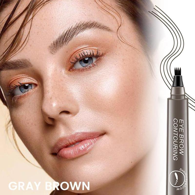 Eyebrow Pencil Microblading PenMicro 4 Point Brow Pen MakeupLongLasting Waterproof & SmudgeproofNatural Eyebrow Hair Dark BrownGift