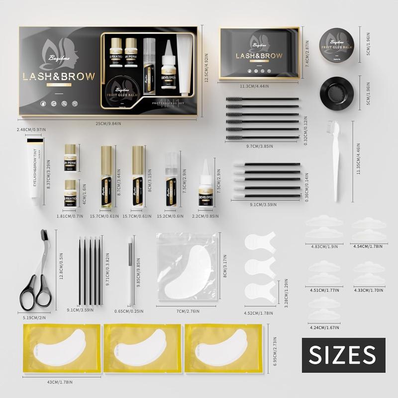 Lash Lift Kit 4 in 1 Lash Lift and Black Kit,Brow Lamination Kit Quick Lifting Lasting 4-6 Weeks Lash & Brow Curling Perming with Lifting Accessories for Home Professional Salon (Black)