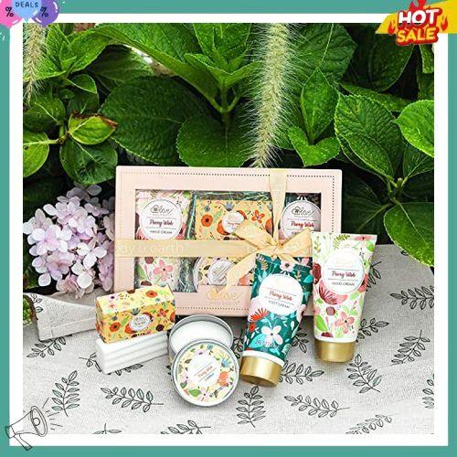 Gift Set - Lotion Sets for Women Gift, Peony Wish Body Cream Gifts Set, Include Hand Cream, Foot Cream, Soap, Scented Candle, Body Care for All Skin Types Skin Care Gift Set for Women