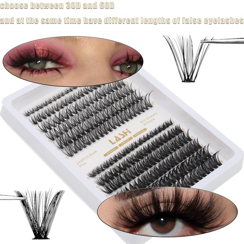 Natural Look Eyelash Extensions, 240pcs 30D 60D Individual False Eyelashes, Self Grafting Curl Eyelashes, Eye Makeup False Eyelashes for Women & Girls