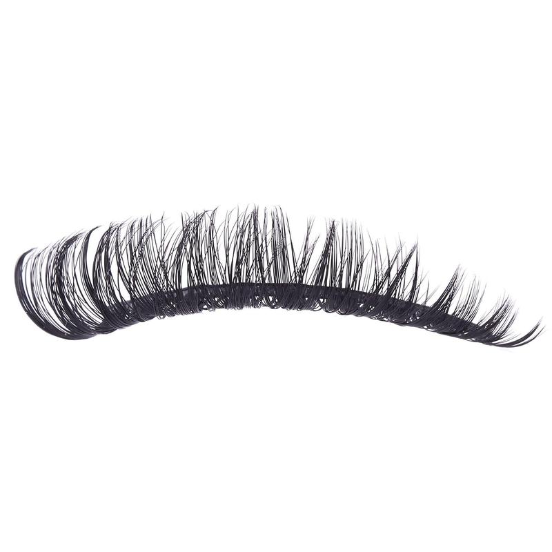 Thick False Eyelashes, 10 Pairs Long & Fluffy D Curl False Lashes, Wispy Cat Eye Look Faux Cluster Lashes, Natural Curling Eye Makeup Strip Lashes