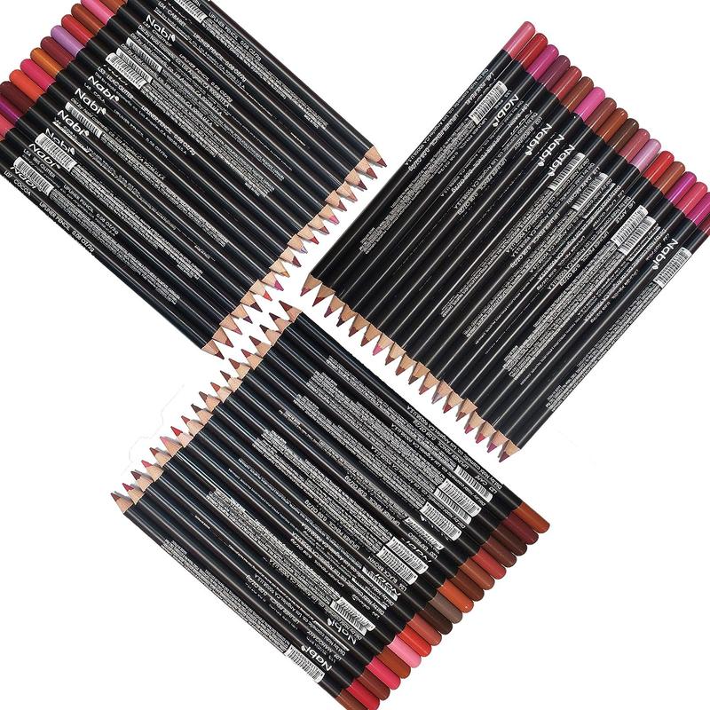 54 PCs NABI Lip Liner and  Eyeliner Pencils - Long Lasting, High Pigment, Smudge-Proof Makeup Set. Perfect for All-Day Wear, Easy to Apply Lipliner Smooth Cosmetic