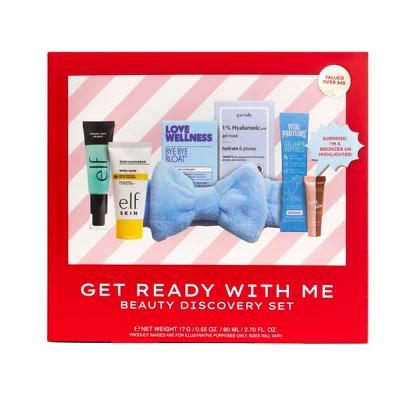 Get Ready With Me Beauty Discovery Set - 7pc Gel Skincare Bronzer Hyaluronic Hyaluronic Acid Mask Primer Spf Spf 30 Comfort