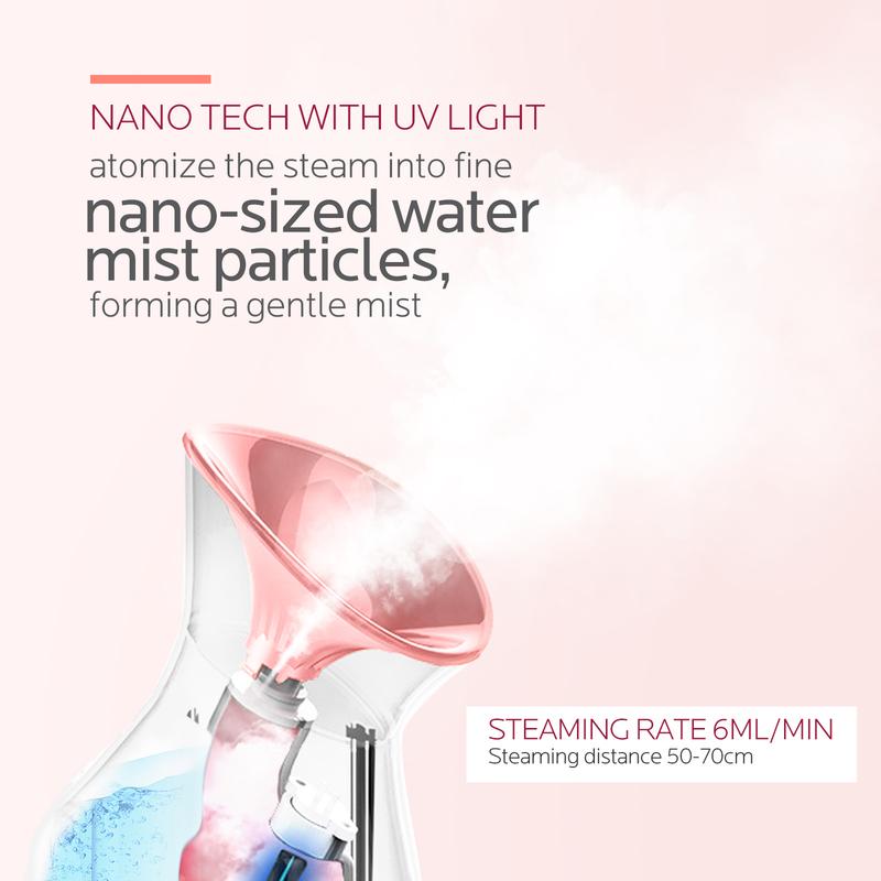 Colorfarm Facial Steamer Nano Ionic: Face Steamer Deep Cleaning Unclogs Pores - Humidifier Hot Mist Home Sauna Spa for Women Men Sinuses Moisturizing