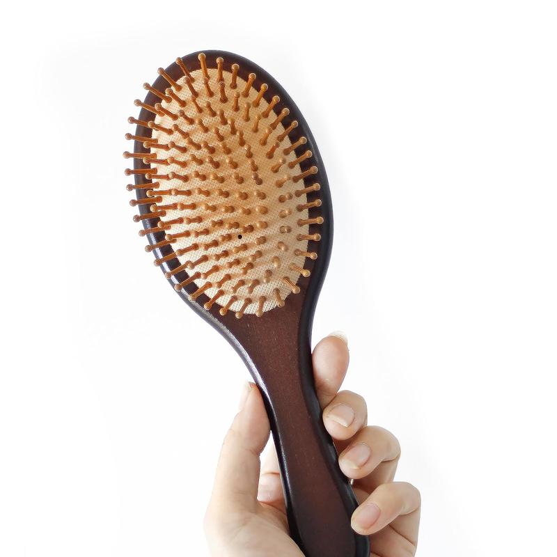 Brown  Hair Brush - Wooden Paddle Brush for Hair Growth, Scalp Massage and Healthier Hair -  Hairbrush for Men and Women (rose)