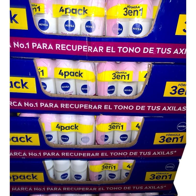 NIVEA Roll-On Antiperspirant Deodorant Efecto Natural Deodorant 4 Pack