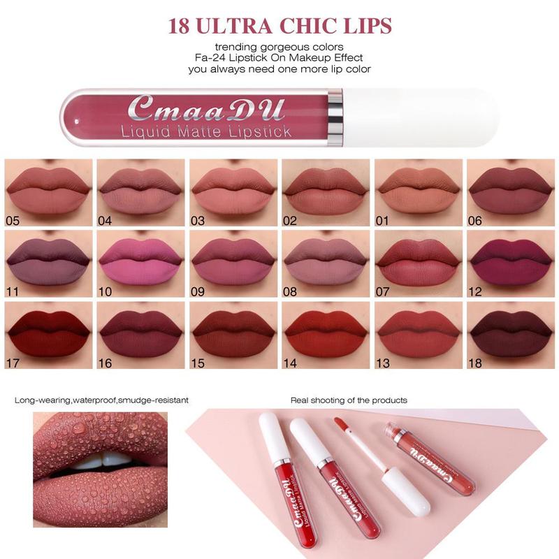 Long-lasting Lip Gloss Set, 6 Counts set Moisturizing Matte Lipstick for Christmas Gift, Waterproof Non-stick Cup Lipstick, Ideal for Parties and Gifts