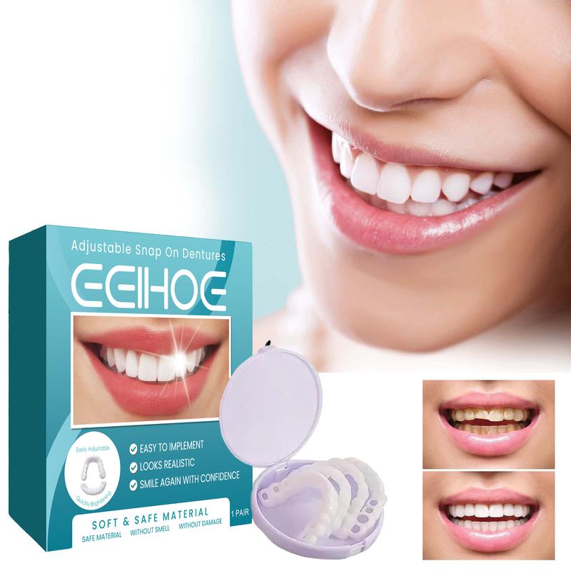 EELHOE Adjustable Buckle Denture Temporary Fillings Interdental Fillings Orthodontic Denture Kits Whitening Oral Adjustable Snap-On