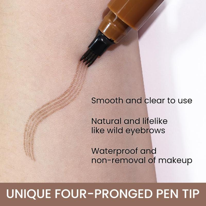 Eyebrow Pencil Microblading PenMicro 4 Point Brow Pen MakeupLongLasting Waterproof & SmudgeproofNatural Eyebrow Hair Dark BrownGift