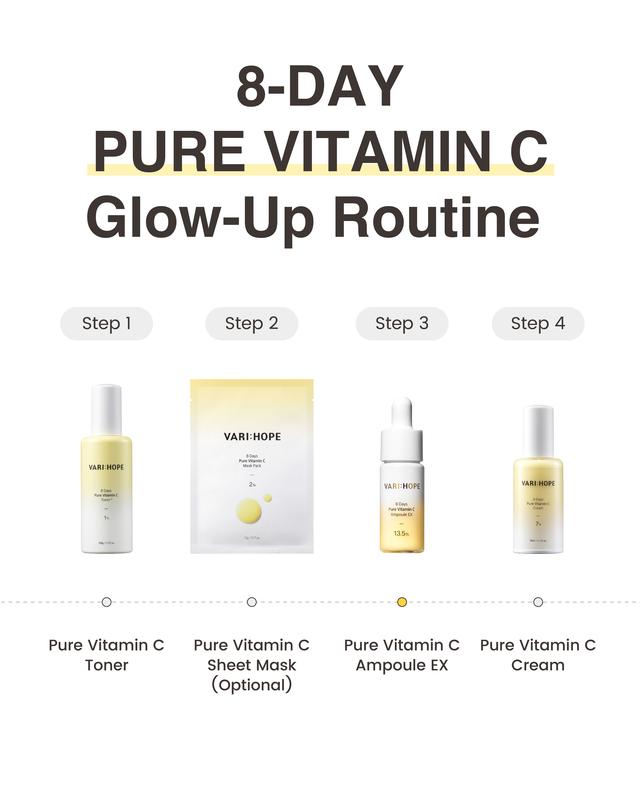 Varihope - 8 Days Vitamin C Serum, Water-Based, Non-Greasy Skincare Ampoule