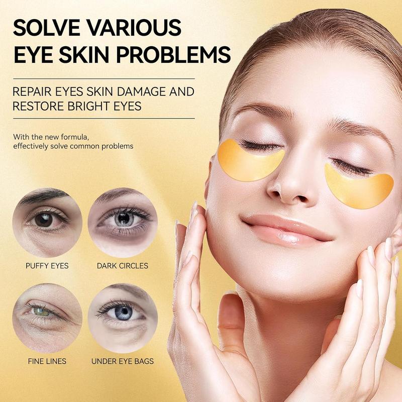 60Pcs Under Eye Mask for anti Wrinkles, 24K Gold Eye Gel Pads with Collagen to Reduce Eye Bags, Hydrating Eye Mask Comfort Skin Care