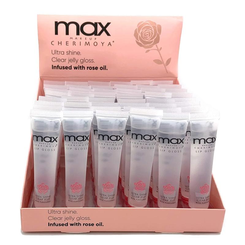 Max Ultra Shine Clear Jelly Lip Gloss Rose Flavoured Glossy Lipstick