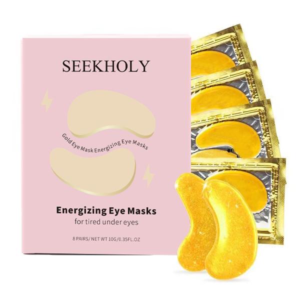 Seekholy Golden Under Eye 38 Pair Moisture Patches Comfort Hydrating , Moisturizing Eye Masks , Eliminate Dark Circles and  Puffy Eyes