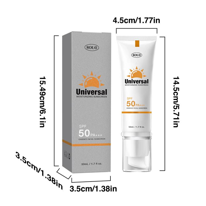 SOUG sunscreen to prevent sunburn and tanning Universal Protector Solar SPF 50, Protector Solar Con Color, Hydrating Sun Essence Face Sunscreen, No Sticky Waterproof，sunscreen to prevent sunburn and tanning