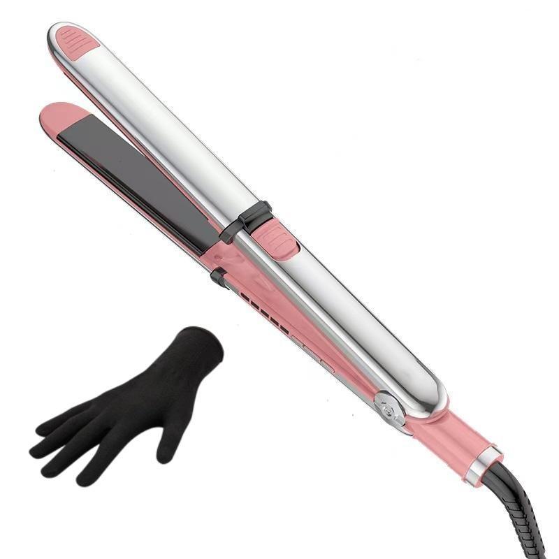 Portable Electric Heated Hair Straightener with Glove, 1 Box Hair Straightening Machine & Glove, Professional Hair Styling Tool, Silk Press