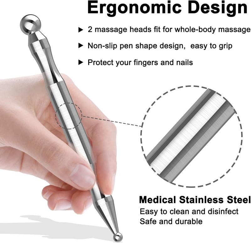 Acupuncture Pen - Stainless Steel Manual Acupuncture Pen - for Full- Deep Tissue Merdian  & Facial Massage