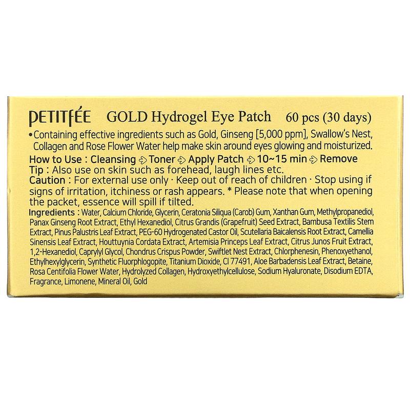 Petitfee Gold Hydrogel Eye Patch, 60 Patches