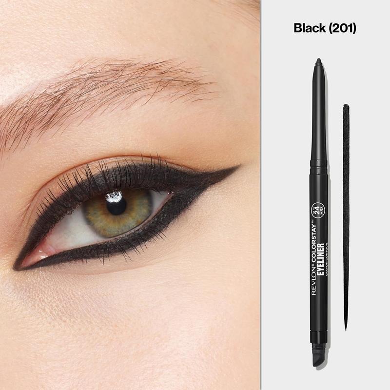 Revlon Colorstay Pencil Waterproof Eyeliner, Smudge-Proof, Eye Makeup with Built-In Sharpener, Packaging May Vary, 201 Black, 0.01 Oz Revlon