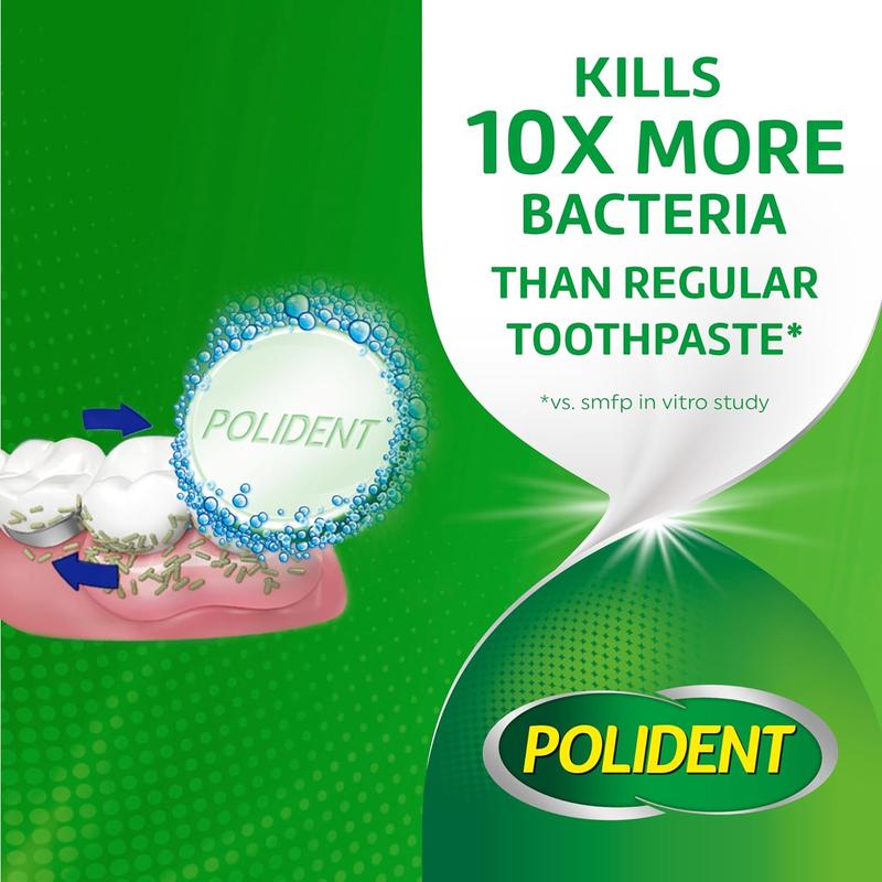 Polident 3 Minute Denture Cleanser Tablets (120 Count) – Quick & Effective Cleaning for Dentures!