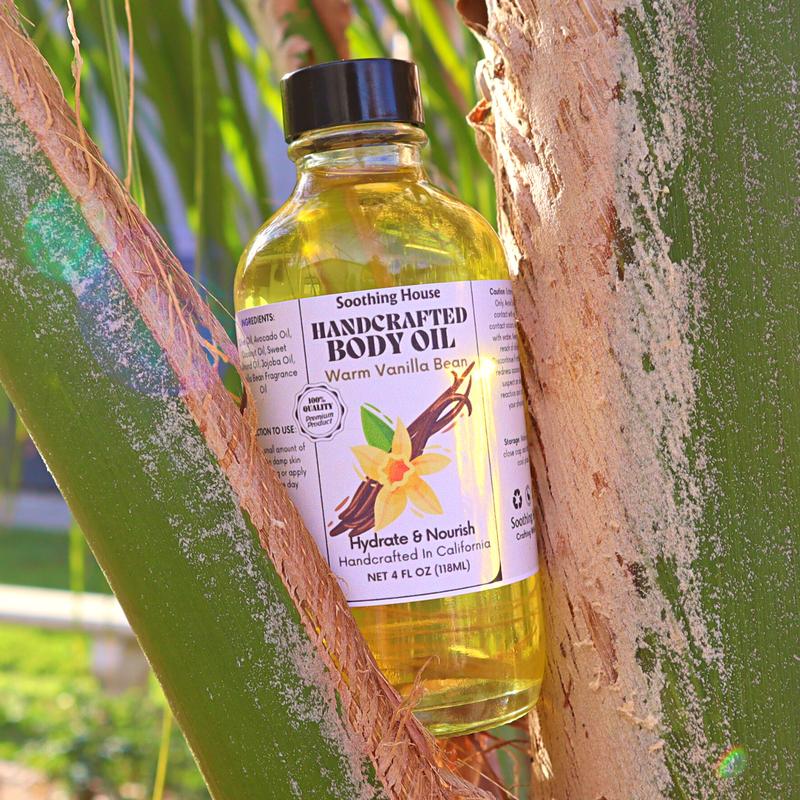 Handcrafted Warm Vanilla Bean Body Oil for Silky Smooth Skin