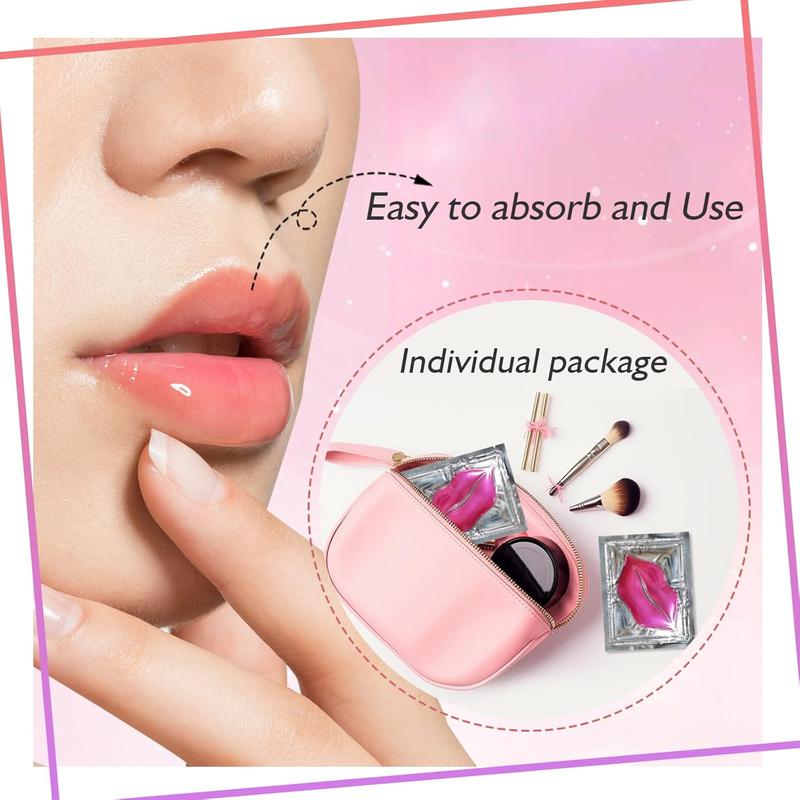 30 Pieces Collagen Crystal Lip Masks,Pink Lip Patches& Moisturizers Collagen Lip Pads Great