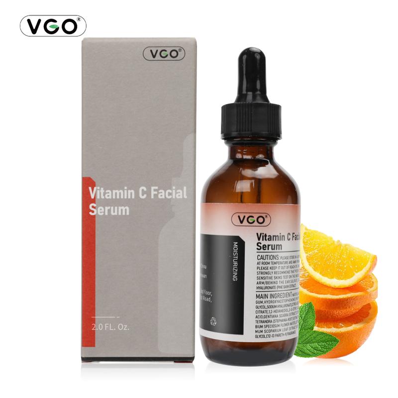 VGO Vitamin C Facial Serum 30 ml and Snail Mucin 92% Moisturizer Daily Facial Gel Cream, 50 g 1.76 oz For Dry and Sensitive Skin, Cleansing Milk, Moisturising, Skin Care, Hyaluronic Acid, Skin Repairing, Comforting