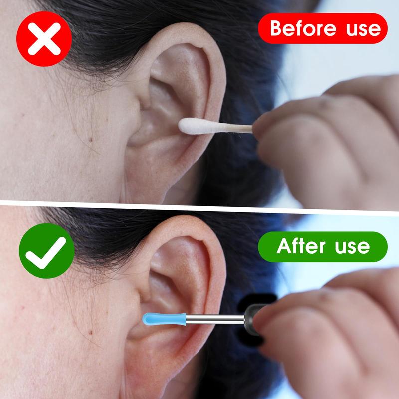 30 Pcs Ear Wax Removal Replacement Tips Replacement Tips Ear for Wet Dry Ear Wax Cleaning Ear Spoons Accessories Set for Adults Ear Wax Removal Endoscope