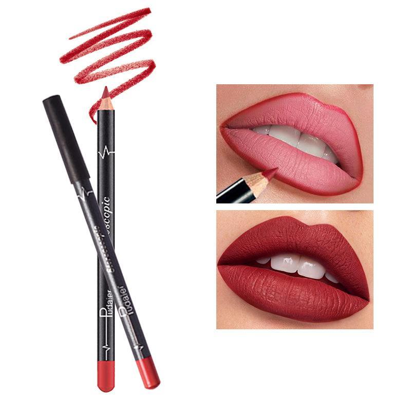 Long Lasting Lip Liner & Eyeliner Set, 12pcs set Waterproof & Non-smudging Lip Liner & Eyeliner, Professional Makeup Tool for Women & Girls