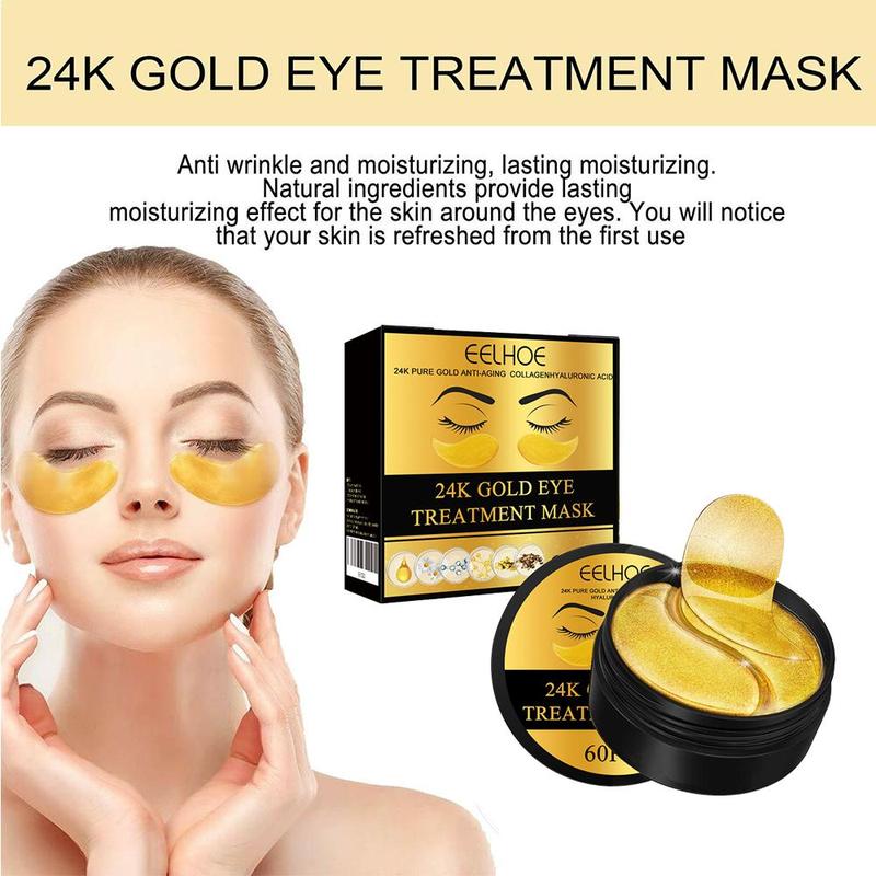 24k Gold Eye Mask, Moisturizing Eye Care Mask, 1 2 Boxes Eye Lifting Mask, Eye Care Product for Women & Men, Skin Care Product for Daily Use