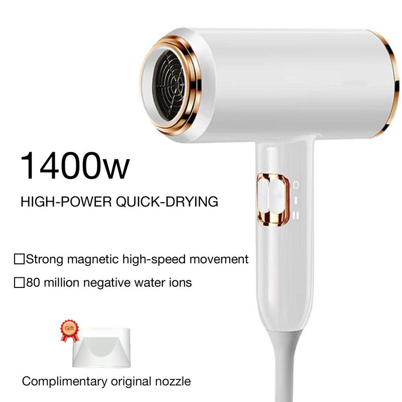 Negative Ion Hair Dryer, Constant Temperature Hair Care Hair Blow Dryer, Fast Drying Hair Dryer with Nozzle, Professional Hair Dryer for Home & Salon Use