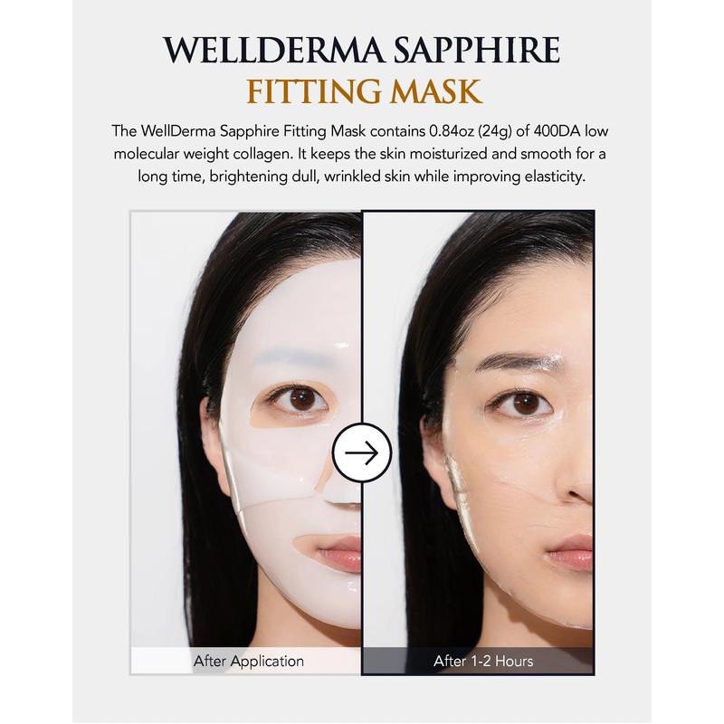 WellDerma Premium Sapphire Collagen Face Mask, Micro-Needles for High Penetration of Norwegian Collagen, Overnight Hydrating