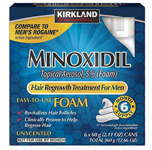 Kirkland Minoxidil 5% Foam Men Hair Regrowth Treatment 3 Month