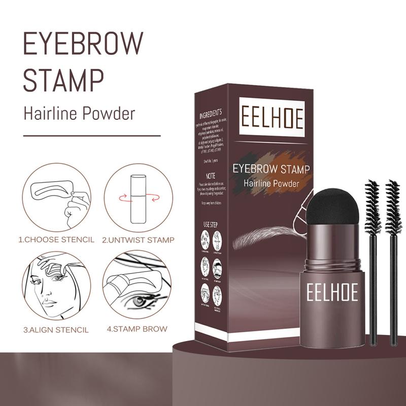 EELHOE Eyebrow Stencil Thrush Medium Brown Lazy Eyebrow Filler Makeup Eyebrow Cake Waterproof Hairline Powder