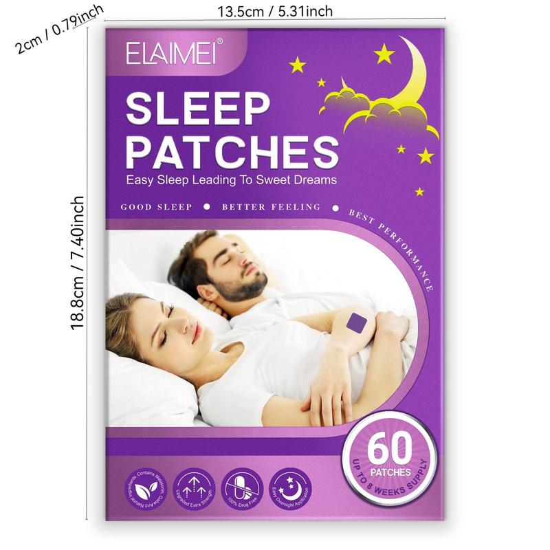 Lavender Sleep Patches, 60pcs box Natural Deep Sleep Patch, Easy To Use Sleep Aid Patch, Suitable for Men and Women, Christmas Gift