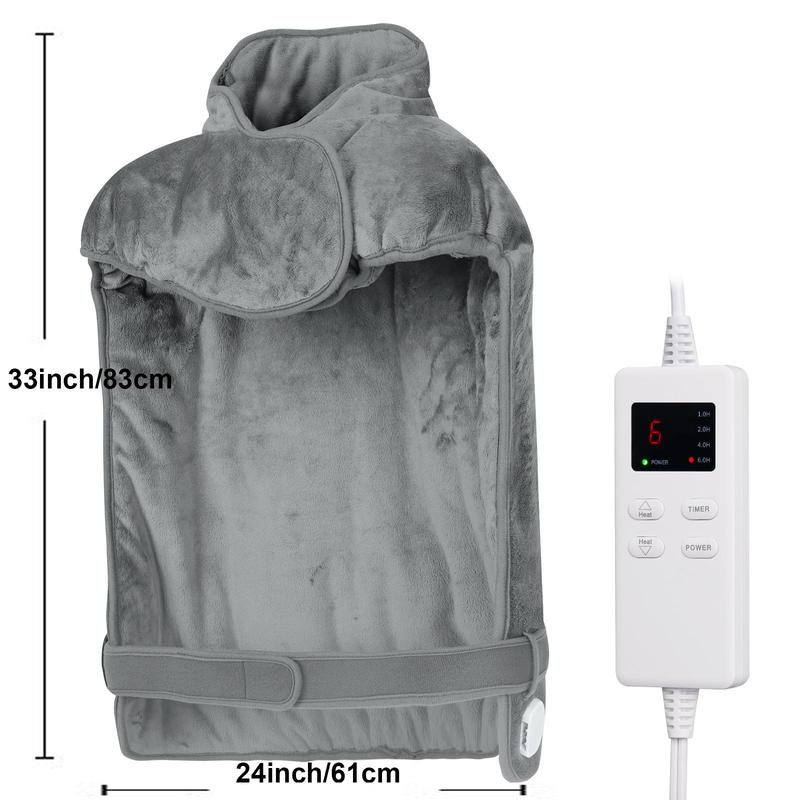 Electric Heated Neck & Shoulder Pad, 6-level Temperature Adjustment Function Heated Neck Pad, Household Appliances for Back Pain Relief